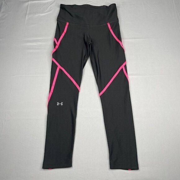 Under Armour Fitted Compression Cropped Legging Gray Pink - Picture 2 of 9